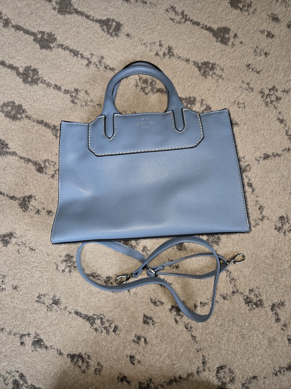 London Fog Classic Structured Tote Bag - Blue
